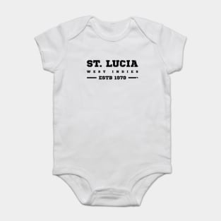 St Lucia Estb 1979 West Indies Patriotic Design Baby Bodysuit